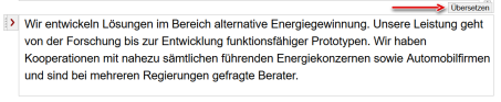Fliesstext-Feld mit DeepL Übersetzen-Button