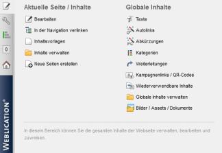 Weblication® Panel - Inhalte