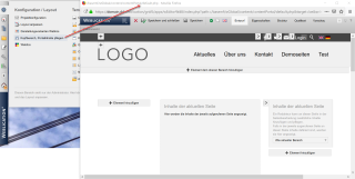 Kopfbereich, Portalinhalte pflegen