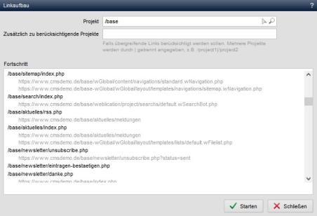Weitere Werkzeuge - Linkaufbau (Fortschrittsanzeige)