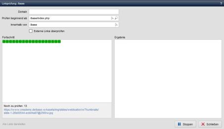 Werkzeuge - Linkprüfung (Fortschrittsanzeige)